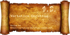 Vertetics Dorottya névjegykártya